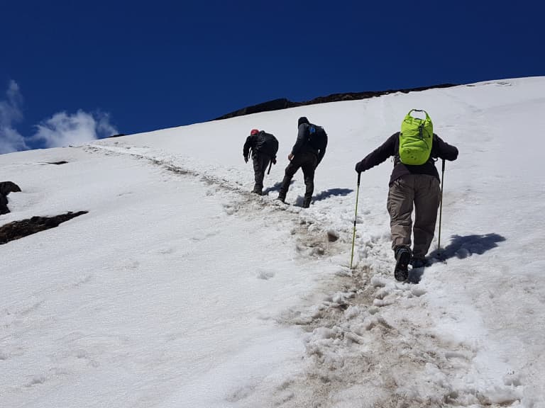 Simon is walking on Snow